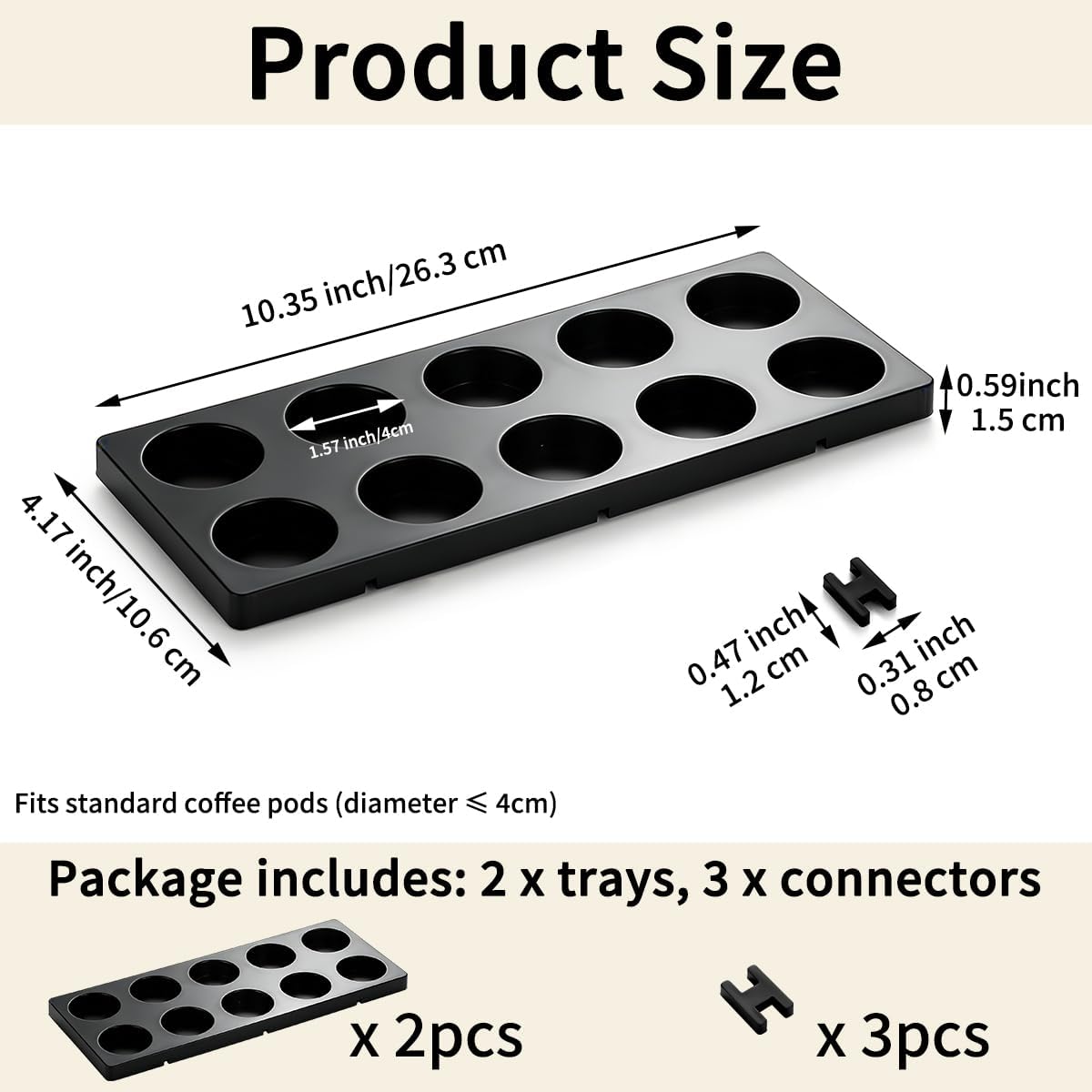 Berglander Coffee Pod Holder Drawer 20 K Cup, Coffee Capsule Organizer for Drawer, Plastic Coffee Pod Storage Organizer for Kitchen Drawer Holders for Nespresso for Kitchen