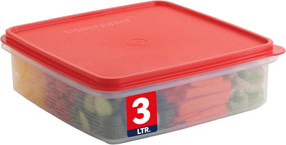 SIGNORA WARE Plastic Storage Container with Lid – 3L Cupcake Carrier – Leakproof Cookie Container Airtight – BPA-Free Plastic Container with Lid for Food Storage, Meal Prep, Leftovers, Cupcakes