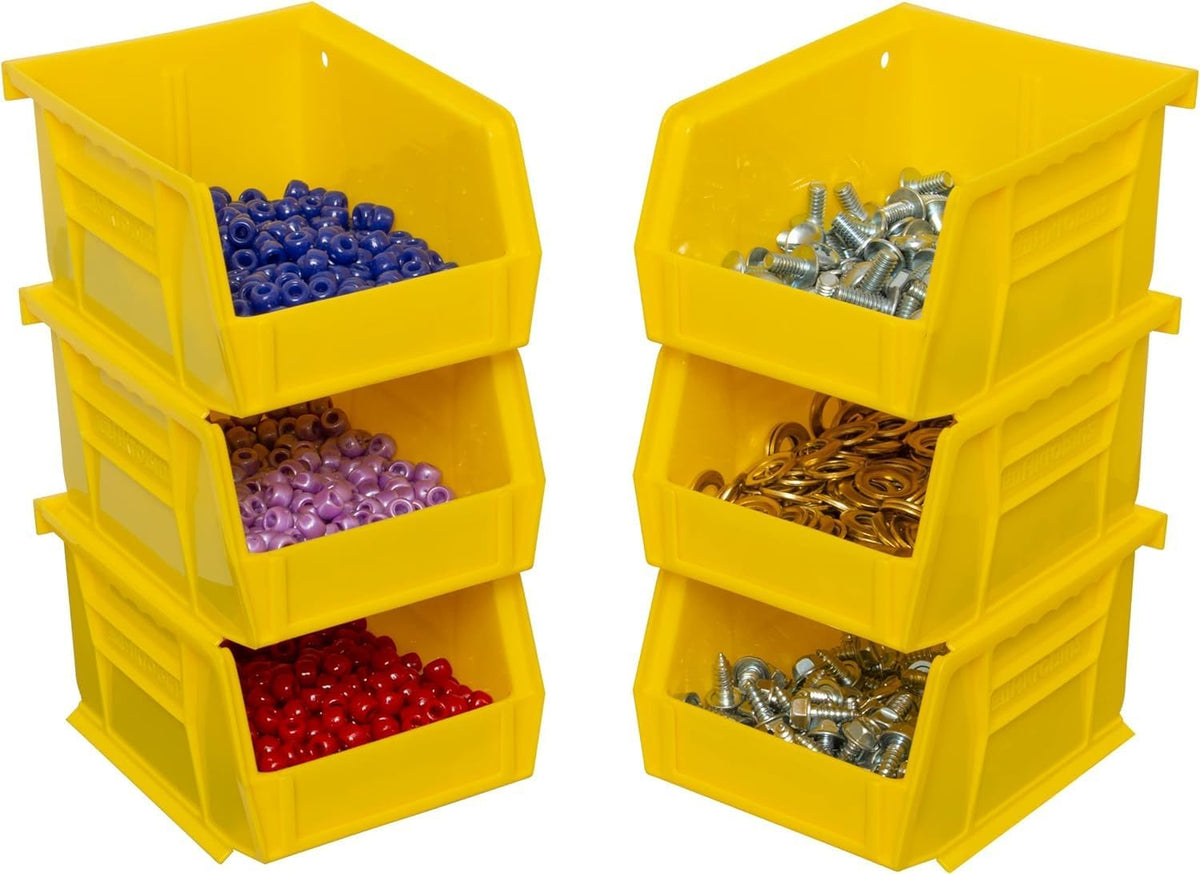 Akro-Mils 30210 AkroBins Plastic Storage Bins, Space-Saving Stackable Bins for Garage, Pantry, Craft Organization, 5" x 4" x 3", Black, 24-Pack