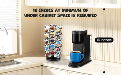 BLACKSMITH FAMILY 36 K Cup Pod Carousel Easy Assembly Design K Cup Holders,K Cup Holder, K Cups Holder,K Cup Carousel, 4-Tier Coffee Pods Holder Storage Organizer Stand,Glossy Black