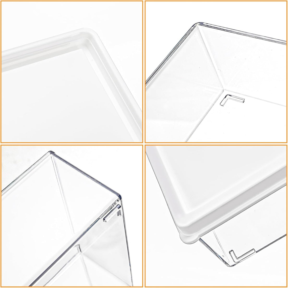ZENFUN 6 Pc Pasta Containers with Lids for Pantry, Airtight Spaghetti Noodle Holder, Plastic Food Keeper for Fridge Kitchen Cabinet, 3" x 11" x 2", BPA-FREE