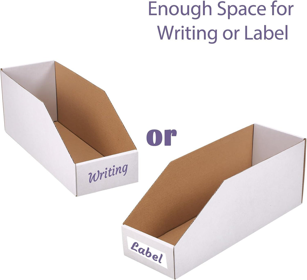 EXYGLO Cardboard Boxes, Pack of 35 Corrugated Storage Bins 12x6x4.5 inch Pantry Organizer Bins for Shelves Garage Office Organization