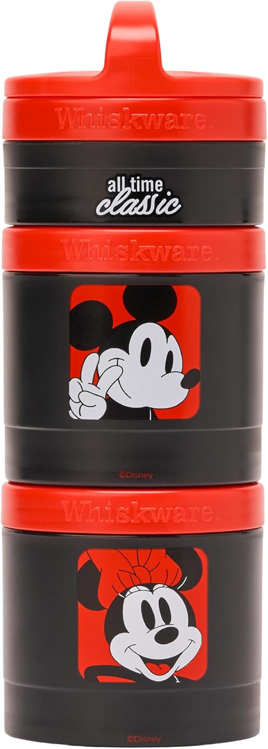 Whiskware Bluey Stackable Snack Containers for Babies, Toddlers, and Kids, 3 Stackable Snack Cups for School and Travel, Cupholder Friendly, Bluey and Bingo! Let’s Do This!