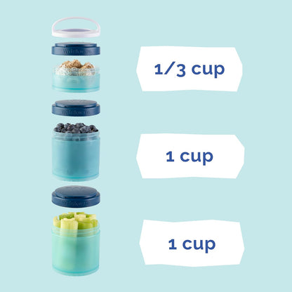 Whiskware Bluey Stackable Snack Containers for Babies, Toddlers, and Kids, 3 Stackable Snack Cups for School and Travel, Cupholder Friendly, Bluey and Bingo! Let’s Do This!