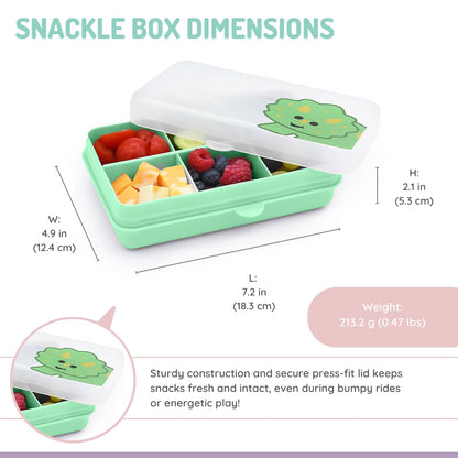 melii Snackle Box | 6-Compartment Divided Snack Container, BPA-Free Food Storage with Removable Dividers for School, Travel & On-the-Go Snacking Purple Cat