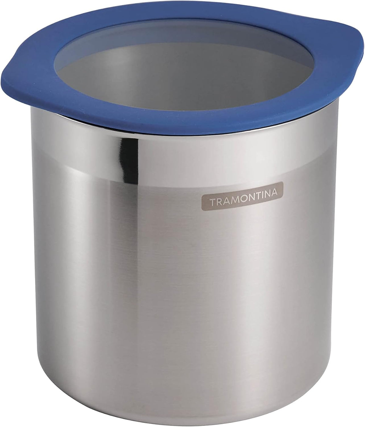 Tramontina 4-Piece Food Storage Containers with Silicone Lids, Stainless Steel Reusable Canister Set, Kitchen Pantry Organizer for Oats, Flour, Cereal, Sugar, Snacks (Blue)