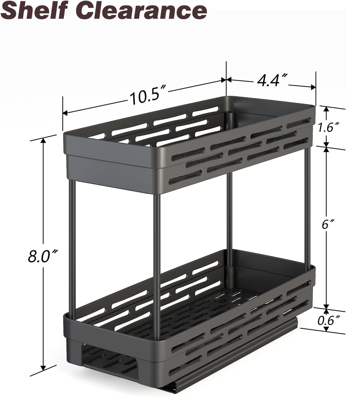 Pull Out Spice Rack Organizer for Cabinet, Slide Out Spice Racks Organizer, Spice Cabinet Organizers, Cabinet Size Need:12'' Highx11'' Deepx5'' Wide,Hold 10 Spice Jar Each Tier-2Tier, Black
