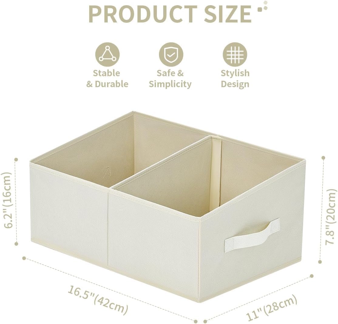 DIMJ Closet Storage Bins - Fabric Storage Baskets for Shelves, Collapsible Closet Organizers and Storage with Handles, Trapezoid Shelf Organization Storage Cubes for Purse, Toys, Books, Towel, Socks