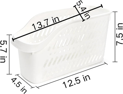Coloch 4 Pack Plastic Under Sink Organizer with Wheels, Roll Out Bottle Organization Bins Narrow Kitchen Cabinet Organizers Multifunctional Plastic Organizer Basket for Under Sink, Kitchen, Bathroom