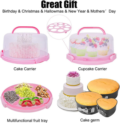 ake Decorating Kit, Cake Decorating Supplies With Cake Carrier Holder Springform Pan Sets 3-Layer Toolbox Organizer Icing Piping Nozzles Cake Rotating Turntabl Baking Supplies Set Tools