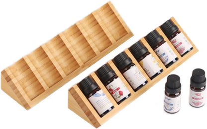 HAN SHENG 2 Pcs 6 Grids Wooden Essential Oil Storage Racks Organizer Bottles Display Stand Holder Drawer for Tabletop Perfume Rack