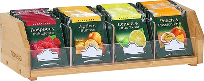 TIOPGHAD 3 Layer Stackable Bamboo Tea Bag Organizer Storage Holder for Tea Bags Wood Tea Box Containers Tea Rack Teabag Station Stand for Cabinet Countertop Office(Patented Design)