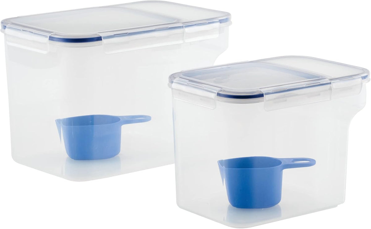 LOCK & LOCK Easy Essentials Food lids (flip-top) / Pantry Storage/Airtight containers, BPA Free, top-16.5 Cup-for Cereal, Clear