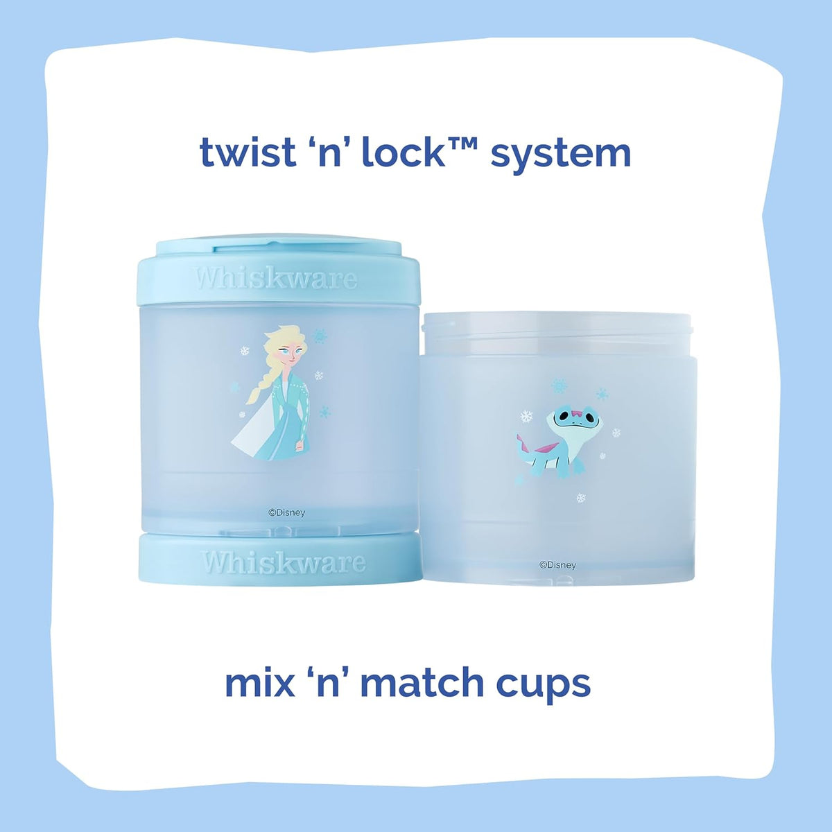 Whiskware Bluey Stackable Snack Containers for Babies, Toddlers, and Kids, 3 Stackable Snack Cups for School and Travel, Cupholder Friendly, Bluey and Bingo! Let’s Do This!