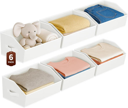 Homsorout Large Closet Organizers and Storage Bins - Trapezoid Storage Baskets for Shelves, Foldable Fabric Baskets with Handles Ideal for Closet, Basket, Wardrobe and Shelf Storage, Beige