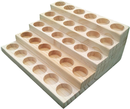 Essential Oil Display Stand 4 Tier Essential Oil Holder Solid Wood Essential Oil Rack for 24 Bottles Tabletop Display Holder Bottle Organizer for 5-20ml Bottles Display for Essential Oils