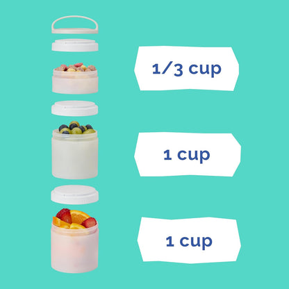 Whiskware Bluey Stackable Snack Containers for Babies, Toddlers, and Kids, 3 Stackable Snack Cups for School and Travel, Cupholder Friendly, Bluey and Bingo! Let’s Do This!
