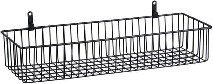 3 Pack Extra Large Wire Basket with Metal Handles, Metal Basket for organizers and storage, Wire Storage Baskets for Pantry, Cabinet, Fridge, Kitchen, Wardrobe, Garage, Bathroom, Black