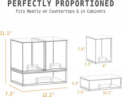 Baby Bottle Organizer, Large Capacity Stackable Acrylic Storage with Non-Slip Pads, for Baby Bottles, Pump Parts, Kitchen Countertop, Pantry, Vanity