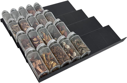 Spice Organizer for Drawer, Clear Acrylic Drawer Seasoning Organizer, Expandable From 11'' to 22'' Spice Drawer Organizer, Ideal for Kitchen Spice Organization (Jars not included)