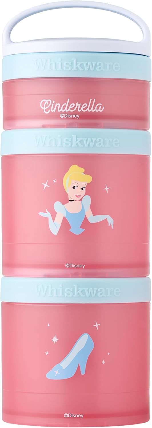 Whiskware Bluey Stackable Snack Containers for Babies, Toddlers, and Kids, 3 Stackable Snack Cups for School and Travel, Cupholder Friendly, Bluey and Bingo! Let’s Do This!