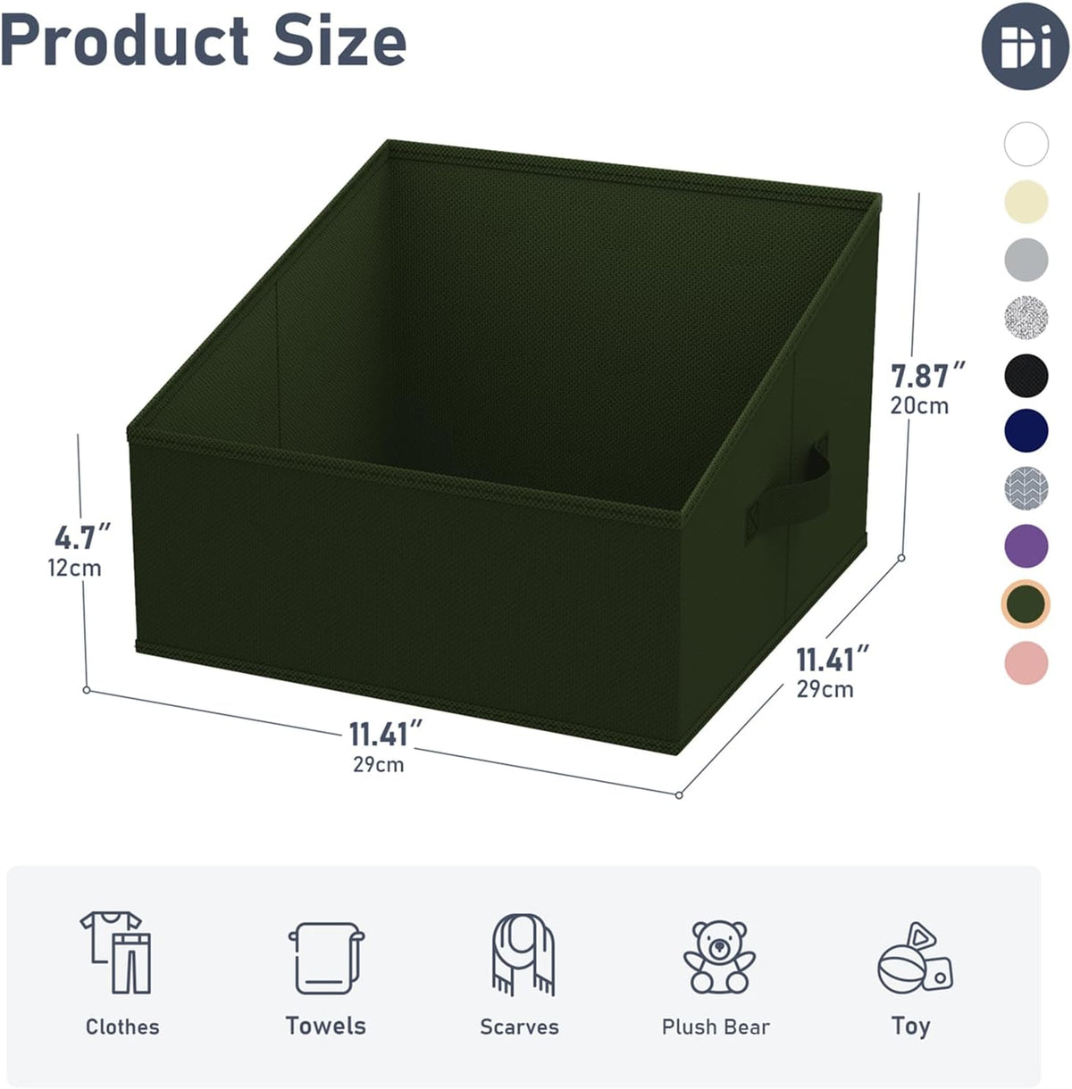DIMJ Closet Storage Bins - Fabric Storage Baskets for Shelves, Collapsible Closet Organizers and Storage with Handles, Trapezoid Shelf Organization Storage Cubes for Purse, Toys, Books, Towel, Socks