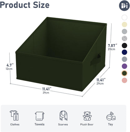 DIMJ Closet Storage Bins - Fabric Storage Baskets for Shelves, Collapsible Closet Organizers and Storage with Handles, Trapezoid Shelf Organization Storage Cubes for Purse, Toys, Books, Towel, Socks