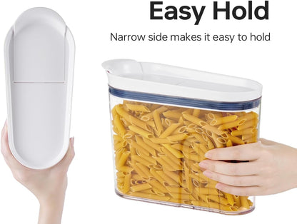 Felli Cereal Container Storage Airtight Holds 32 oz Family Size Breakfast Box with Flip Top Lid, Stackable Acrylic Dry Food Dispenser, Protein Granola Oats Grains, Crunch Keeper (Large 4.1Qt - 2pk)