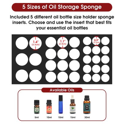 J JACKCUBE DESIGN Essential Oil Storage Box, Holds up to 124 Bottles 5-30 ml Standard and Roller Bottles, 3 Tier Metal & Wooden Drawer Case Organizer Display Container- MK584A