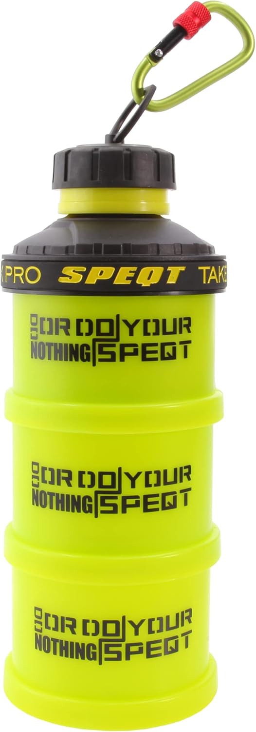 Protein Powder Stackable Container,with Carabiner&Carrying Lanyard,Twist Lock Supplement Storage,Portable Protein Powder Container To Go for Pre/Post Workout,Fitness,Travel,Gym