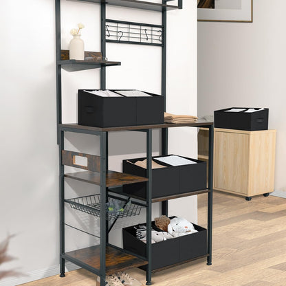 DIMJ Closet Storage Bins - Fabric Storage Baskets for Shelves, Collapsible Closet Organizers and Storage with Handles, Trapezoid Shelf Organization Storage Cubes for Purse, Toys, Books, Towel, Socks