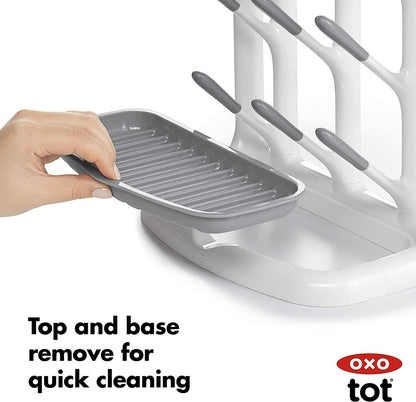 OXO Tot Expandable Drying Rack – Space-Saving Drying Rack | Newborn and Baby Essentials | Breastfeeding Essentials | Dry Baby Bottles | Save Space in Kitchen