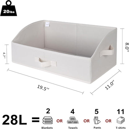 WUIKE Closet Organizers and Storage, Trapezoid Storage Bins, Fabric Closet Bins with Handles, Foldable Storage Baskets for Clothes, Purse, Blanket, Herringbone Gray, Extra Large