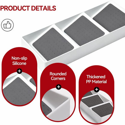 Spice Drawer Organizer,Silicone Seasoning Jar Drawer Insert,Spice Rack Organization for Drawer,Spice jar holder for drawer,Kitchen Spice Rack Tray for Cabinet Countertop Makeup Storage