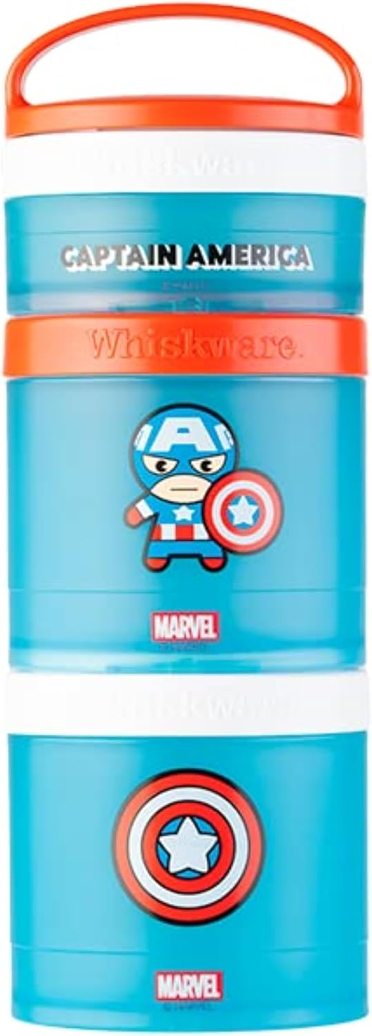 Whiskware Bluey Stackable Snack Containers for Babies, Toddlers, and Kids, 3 Stackable Snack Cups for School and Travel, Cupholder Friendly, Bluey and Bingo! Let’s Do This!