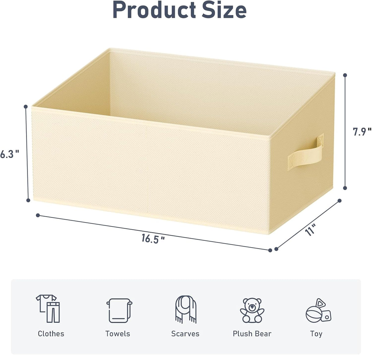 DIMJ Closet Storage Bins - Fabric Storage Baskets for Shelves, Collapsible Closet Organizers and Storage with Handles, Trapezoid Shelf Organization Storage Cubes for Purse, Toys, Books, Towel, Socks