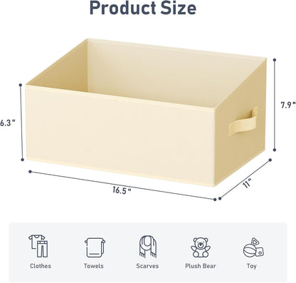 DIMJ Closet Storage Bins - Fabric Storage Baskets for Shelves, Collapsible Closet Organizers and Storage with Handles, Trapezoid Shelf Organization Storage Cubes for Purse, Toys, Books, Towel, Socks