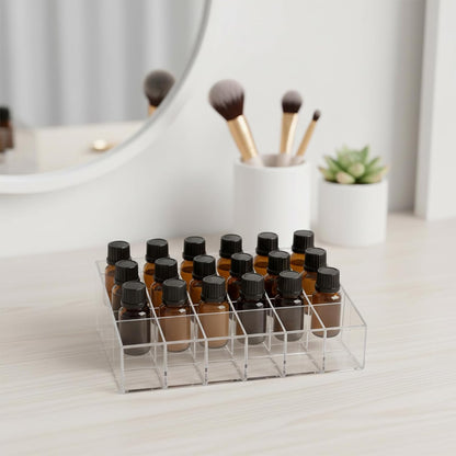 24Slots Essential Oil Holder，Plastics Essential Oil Storage,for Bottles Perfumes and Nail Polish Shelf，Essential Oil Organizer,Makeup Storage Rack