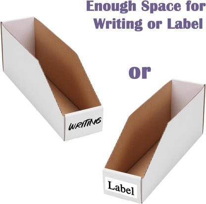 EXYGLO Cardboard Boxes, Pack of 35 Corrugated Storage Bins 12x6x4.5 inch Pantry Organizer Bins for Shelves Garage Office Organization