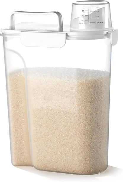 FrutPunch Rice Container,Rice Storage Container,3-5 Lbs Tcereal Storage Container,Suitable for Home Kitchen Rice, Soybean Food Storage,Pet Food Storage Containers (2.3, Liters)
