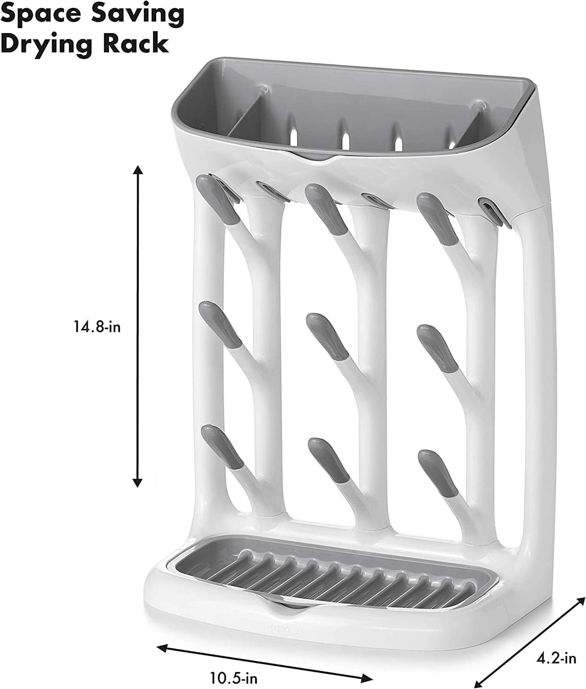 OXO Tot Expandable Drying Rack – Space-Saving Drying Rack | Newborn and Baby Essentials | Breastfeeding Essentials | Dry Baby Bottles | Save Space in Kitchen