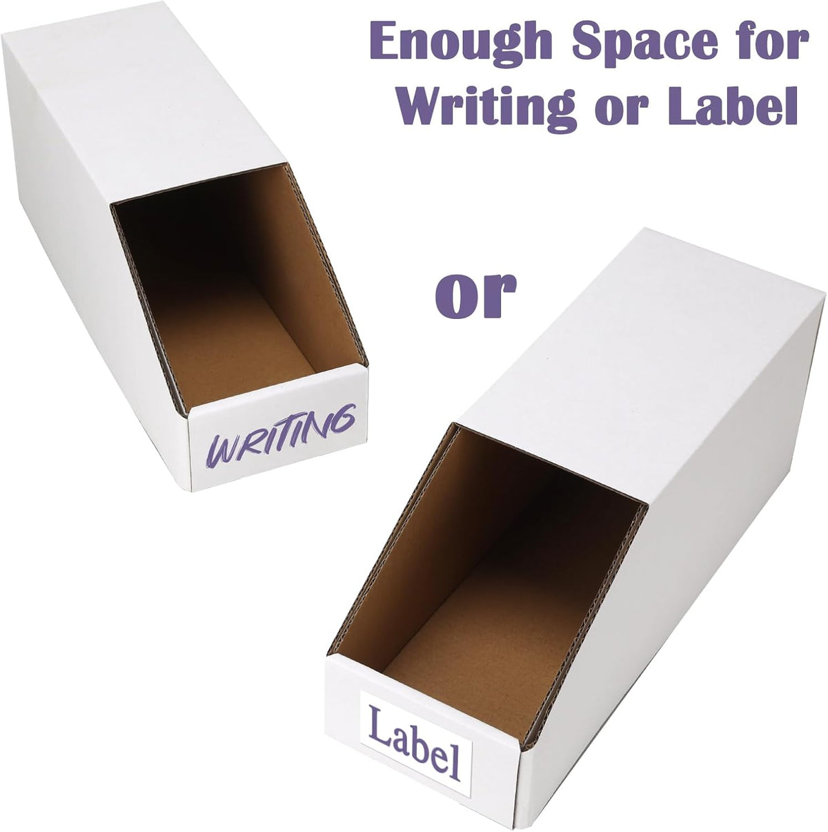 EXYGLO Cardboard Boxes, Pack of 35 Corrugated Storage Bins 12x6x4.5 inch Pantry Organizer Bins for Shelves Garage Office Organization