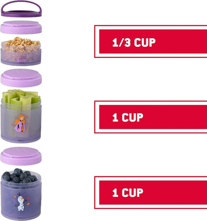 Whiskware Bluey Stackable Snack Containers for Babies, Toddlers, and Kids, 3 Stackable Snack Cups for School and Travel, Cupholder Friendly, Bluey and Bingo! Let’s Do This!