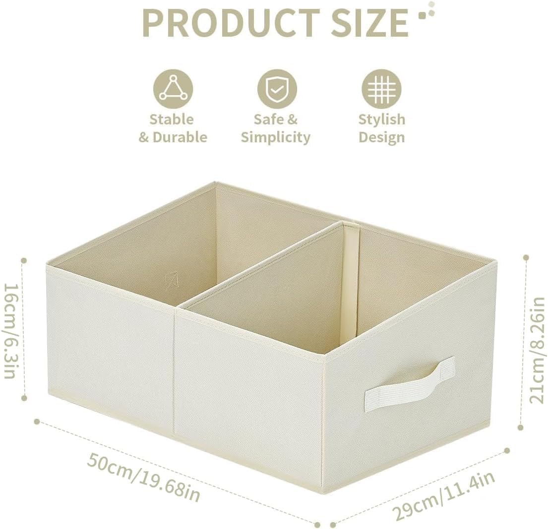 DIMJ Closet Storage Bins - Fabric Storage Baskets for Shelves, Collapsible Closet Organizers and Storage with Handles, Trapezoid Shelf Organization Storage Cubes for Purse, Toys, Books, Towel, Socks