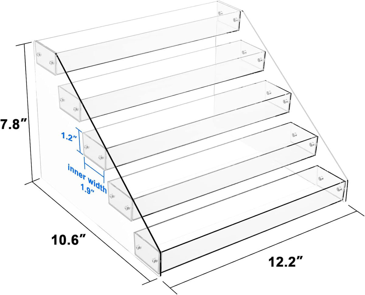 Tiered Spice Rack Acrylic, 7 Tier Clear Spice Rack Organizer for Cabinet, Vertical Spice Rack Shelf Durable Kitchen Seasoning Organizer for Countertop, Cabinet, Pantry, Kitchen Storage (7 Tier)