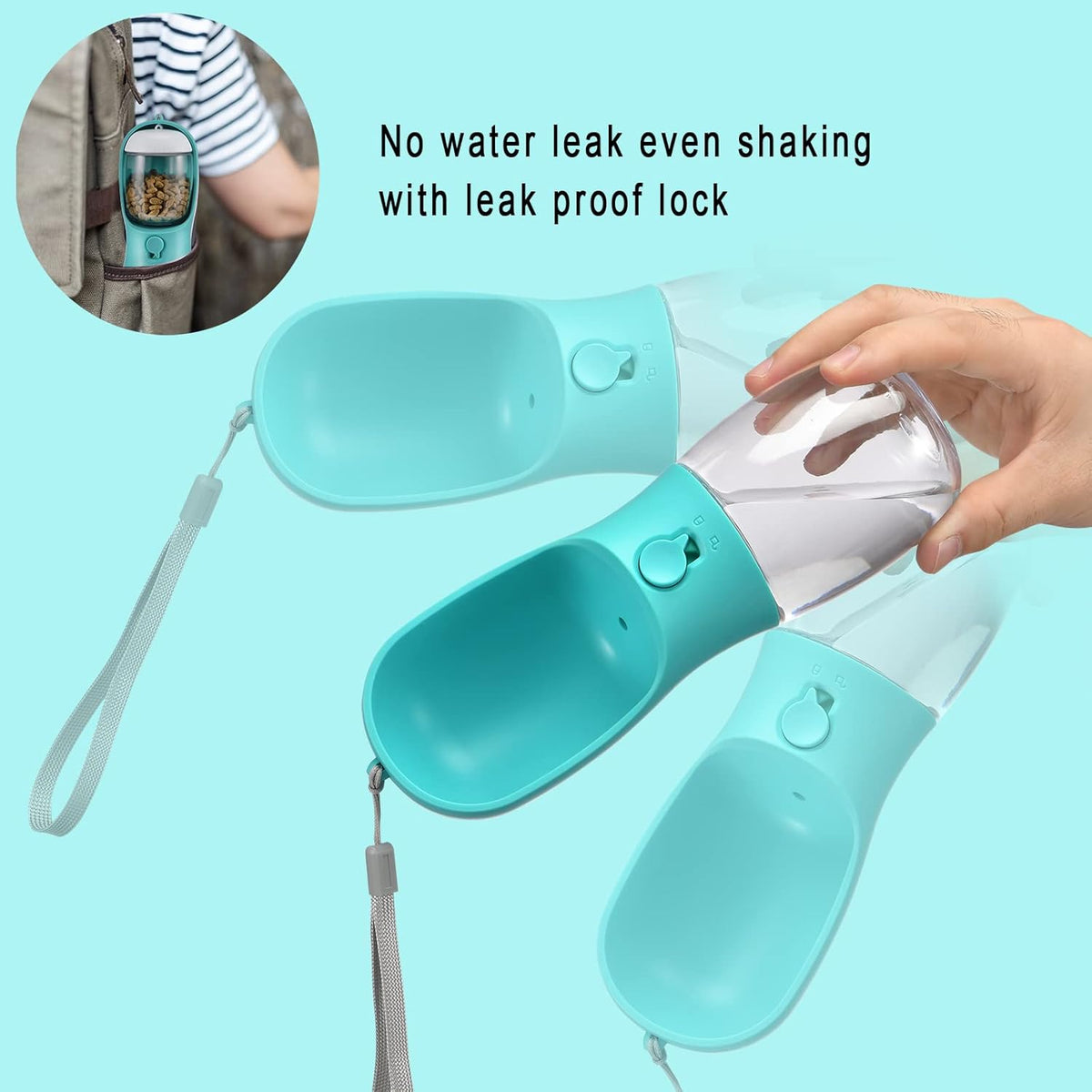 Cibaabo Dog Water Bottle with Food Container, Travel Puppy Water Bowl, Portable Pet Dispenser, Girl Dog Mom Gifts Accessories Stuff Essentials Necessities for Yorkie Chihuahua Cat Walking and Hiking