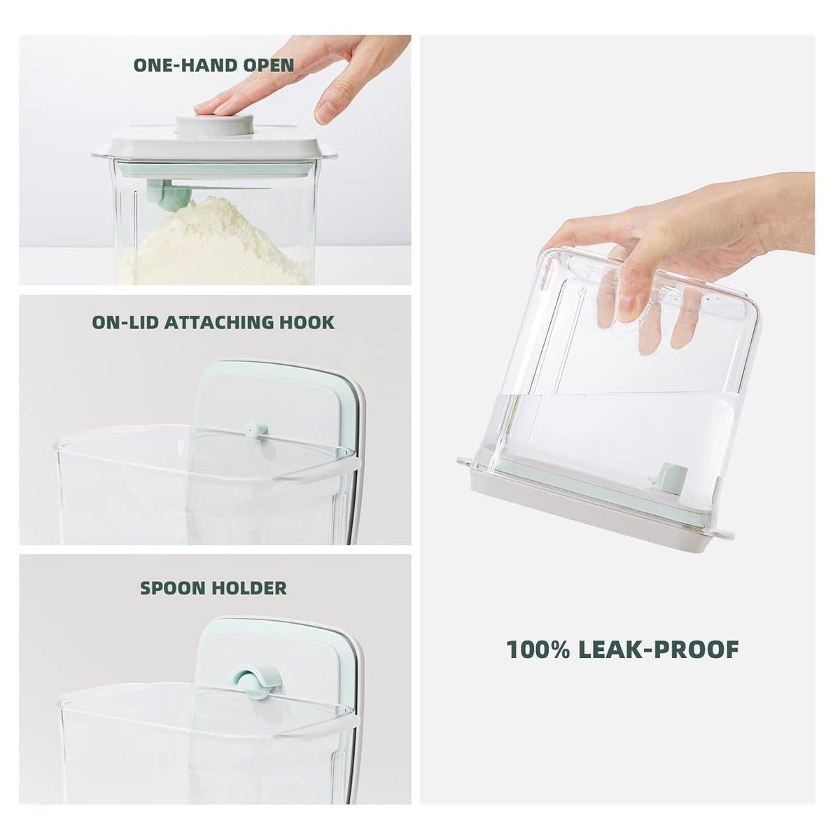 Formula Container to Go- 1700ml Pop Top Milk Powder Container, BPA-Free Airtight Formula Dispenser with Scoop and Scraper, 21OZ, 1.32LB, 600g, Clear