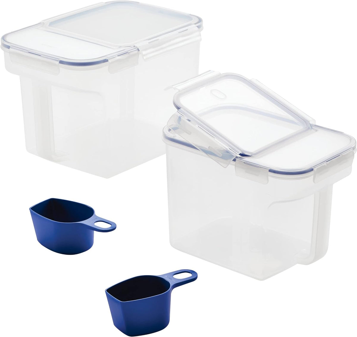 LOCK & LOCK Easy Essentials Food lids (flip-top) / Pantry Storage/Airtight containers, BPA Free, top-16.5 Cup-for Cereal, Clear
