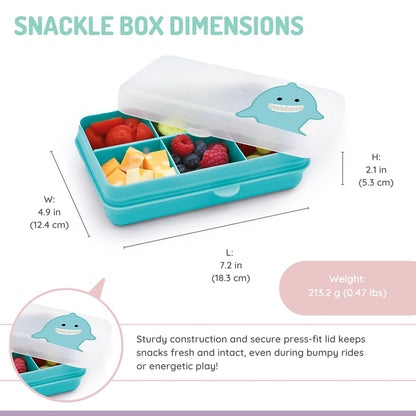 melii Snackle Box | 6-Compartment Divided Snack Container, BPA-Free Food Storage with Removable Dividers for School, Travel & On-the-Go Snacking Purple Cat