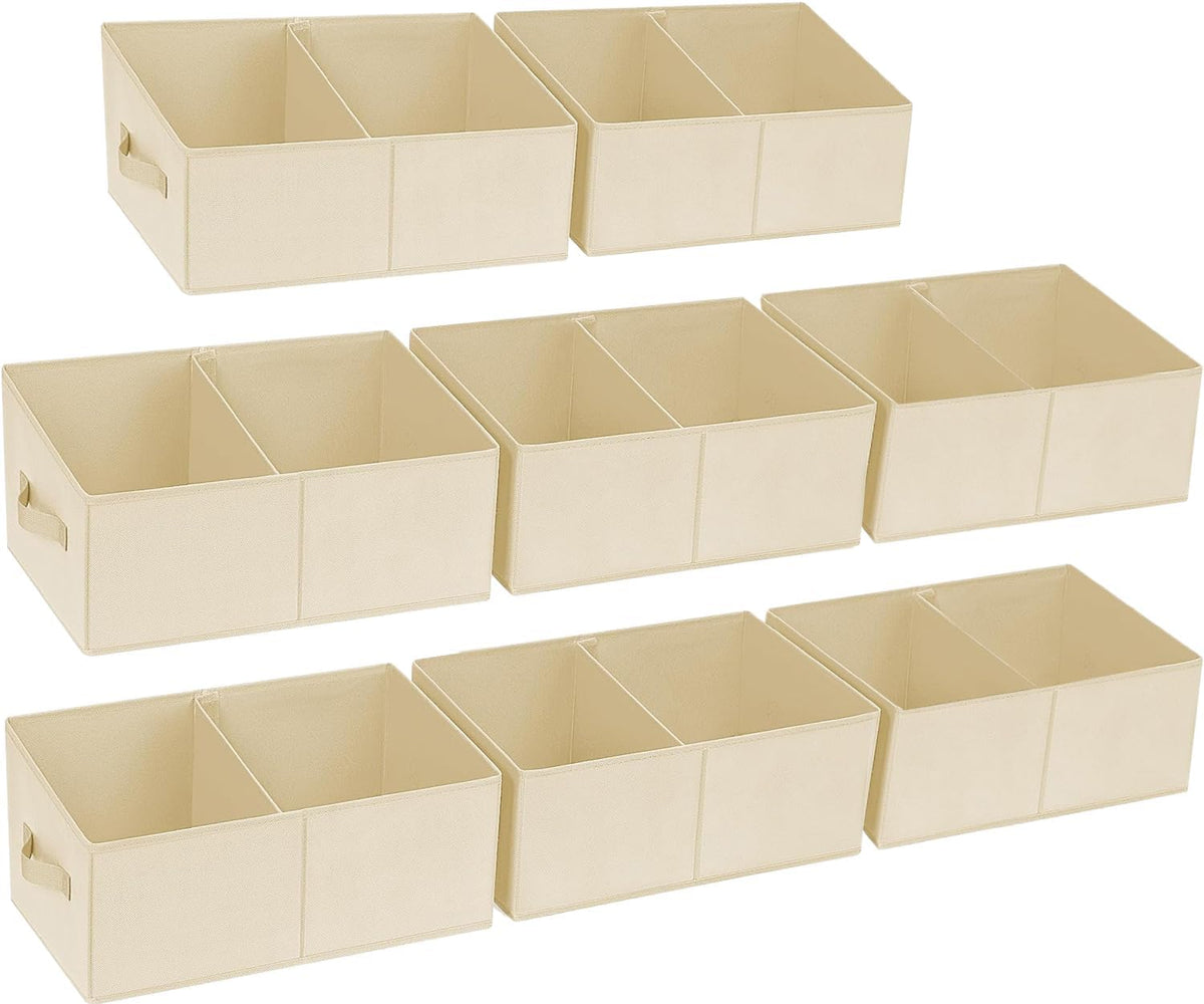 DIMJ Closet Storage Bins - Fabric Storage Baskets for Shelves, Collapsible Closet Organizers and Storage with Handles, Trapezoid Shelf Organization Storage Cubes for Purse, Toys, Books, Towel, Socks